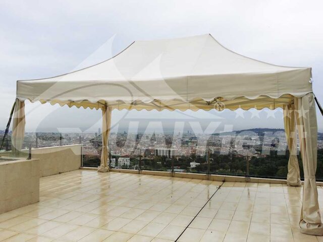Tenda de cor beije de 6x4m para eventos