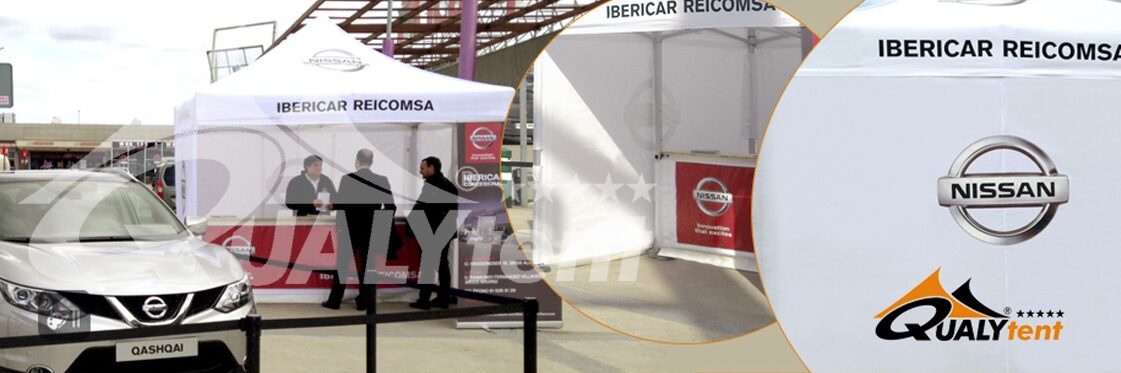 Tenda promocional com balcão personalizado da Nissan