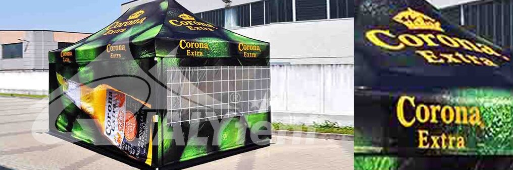 Tendas com impressão completa, tenda digital para Corona Extra Tendas com impressão completa, tenda digital para Corona Extra