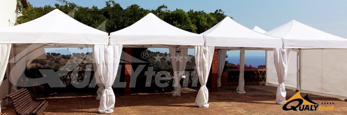 Tendas dobráveis Qualytent, montagem modular 12x3m