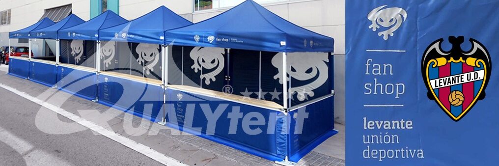 Tendas dobráveis ​​com balcão, tendas personalizadas para a Unión Deportiva Levante