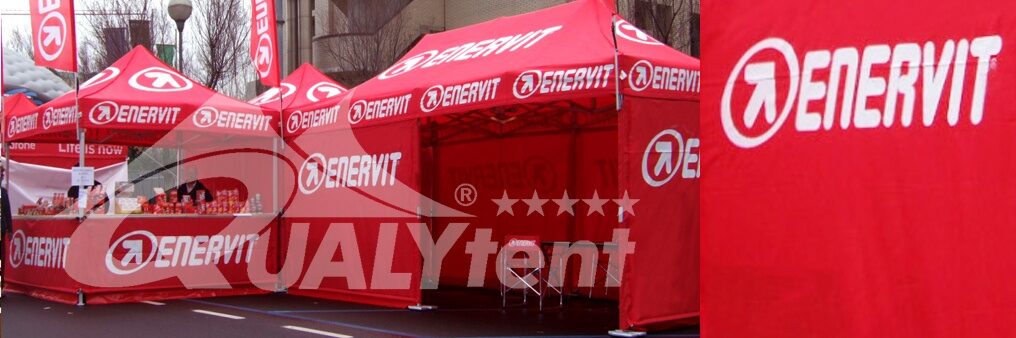 Tendas dobráveis ​​com impressão Enervit