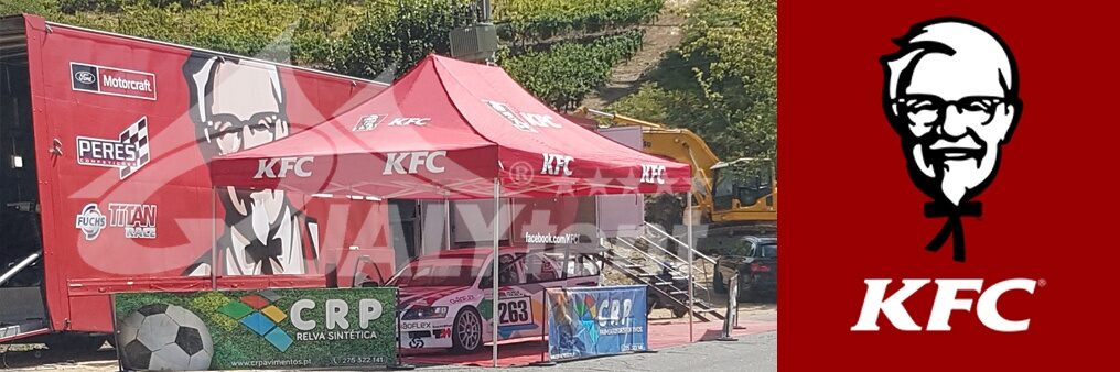 Tendas dobráveis ​​de 4x6m estampadas para Kentucky Fried Chicken