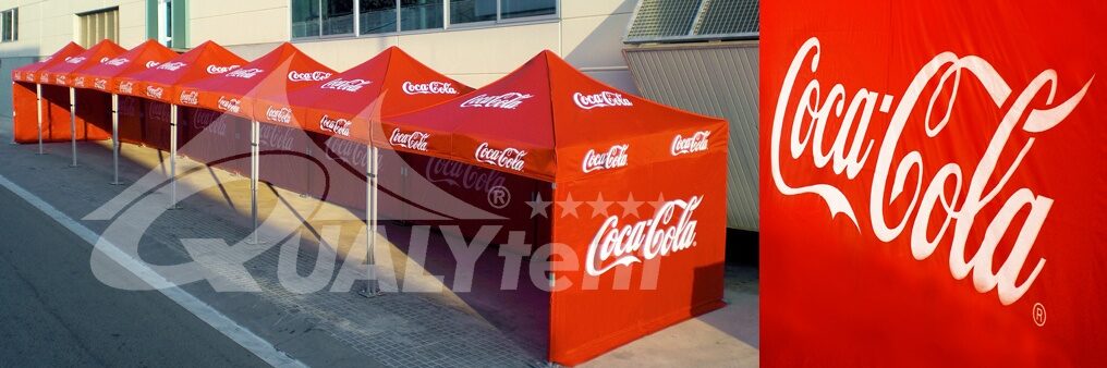 Tendas dobráveis ​​personalizadas para Coca Cola, tendas Premium de 3 x 3 m