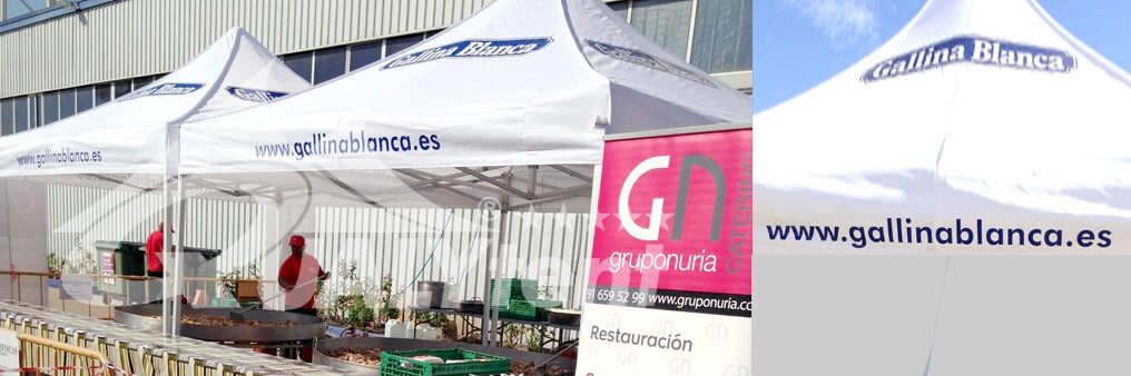 Tendas personalizadas para Gallina Blanca, tendas dobráveis ​​Premium 4x4m