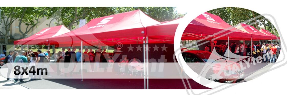 Tendas dobráveis Qualytent 8x4m Premium