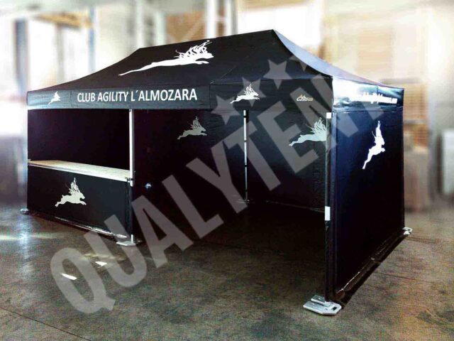Tenda dobrável de 3x6m com balcão da Qualytent
