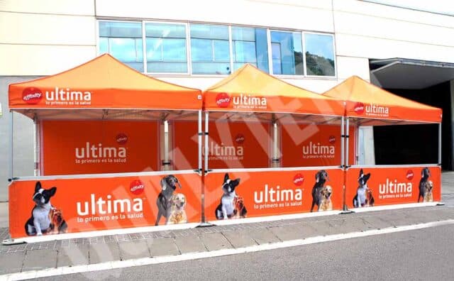 Tendas dobráveis de 3x3 com personalização digital