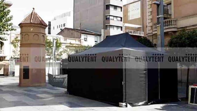 Tenda dobrável de cor preta Qualytent de 4x6m