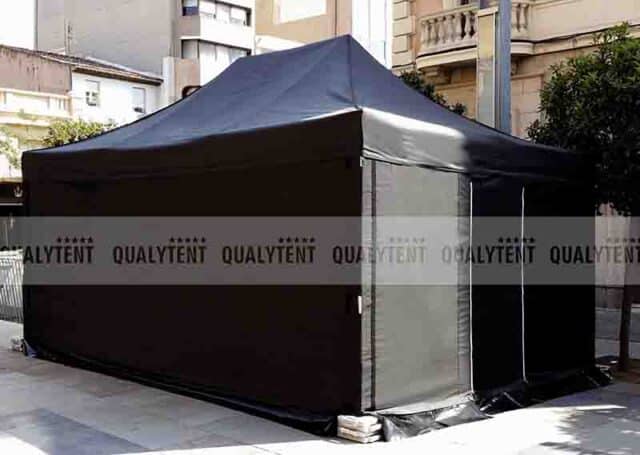 Tenda dobrável preta de 4x6m para eventos