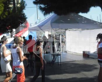 Tenda dobrável de 6x4m no Porto de Barcelona