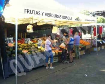 Tendas dobráveis para mercados e fruteiros
