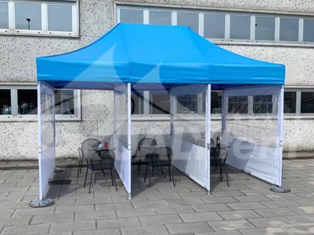 Tendas dobráveis Premium, soluções Covid para hotelaria