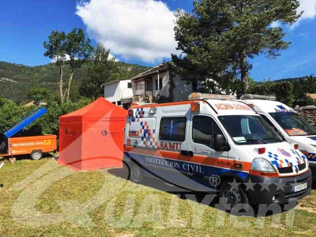 A tenda dobrável personalizada para la Proteção Civil Comarca Hoya de Huéca